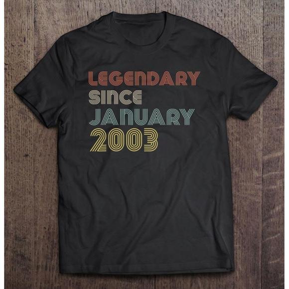 Tops - Born 2003 Legendary Since January Retro 2003 Year